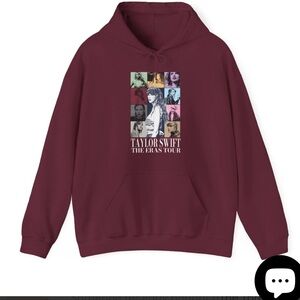 Taylor Swift The Eras Tour Burgundy Hoodie
